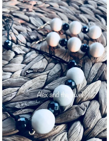 Κόσμημα σκουλαρίκια με πέτρες Αχάτη και Αιματίτη Faidra