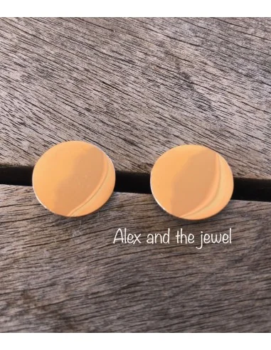 Κόσμημα σκουλαρίκια δίσκοι από ατσάλι σε ροζ χρυσό Mirka