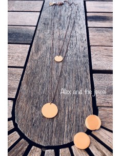 Κόσμημα σκουλαρίκια δίσκοι από  ατσάλι σε ροζ χρυσό Mirka 2