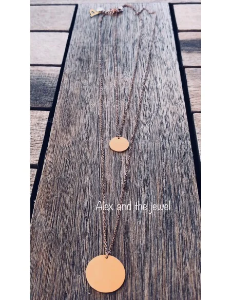 Γυναικείο κολιέ κόσμημα από ατσάλι σε ροζ χρυσό Mirka