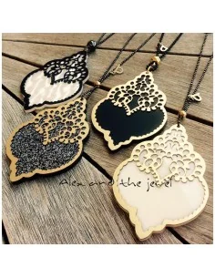 Χειροποίητο γυναικείο κόσμημα κρεμαστό Arabesque από plexi glass