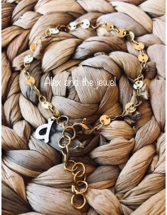 Χειροποίητο κόσμημα βραχιόλι αλυσίδα από ατσάλι επίχρυση με αυξομείωση Eveline 2