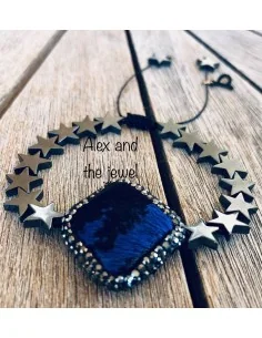 Χειροποίητο βραχιόλι με στοιχείο ρόμβο από pony skin και...