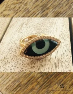 Χειροποίητο γυναικείο δαχτυλίδι μάτι με ζιργκόν The Eye 2