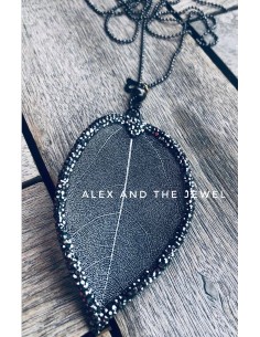 Χειροποίητο κόσμημα κολιέ από φυσικό φύλλο Leaves 2