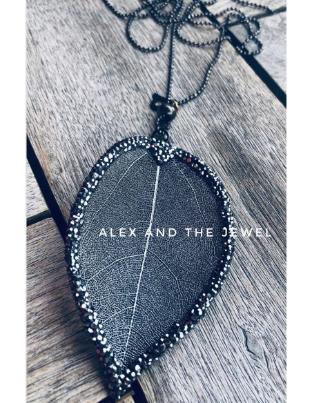 Χειροποίητο κόσμημα κολιέ από φυσικό φύλλο Leaves