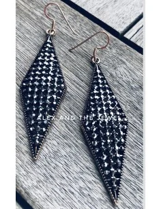 Κόσμημα σκουλαρίκια σε σχήμα ρόμβου με καρφωτά ζιργκόν σε πλέγμα Arline