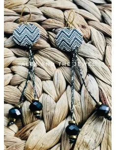 Κόσμημα σκουλαρίκια με στοιχείο σε χρυσό και μαύρο,... 2