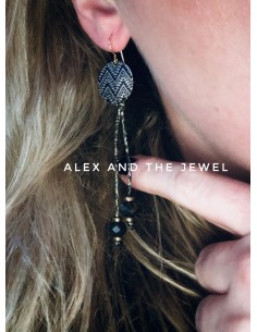 Κόσμημα σκουλαρίκια με στοιχείο σε χρυσό και μαύρο,...