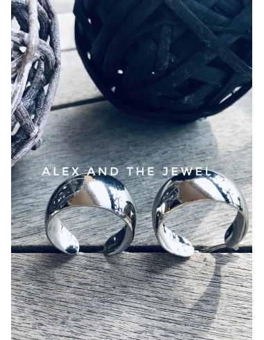 Κόσμημα σκουλαρίκια κρίκοι μεσαίου μεγέθους από ατσάλι σε ασημί ή ροζ χρυσό Dublin