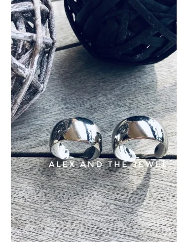 Κόσμημα σκουλαρίκια κρίκοι μεσαίου μεγέθους από ατσάλι σε ασημί ή ροζ χρυσό Dublin