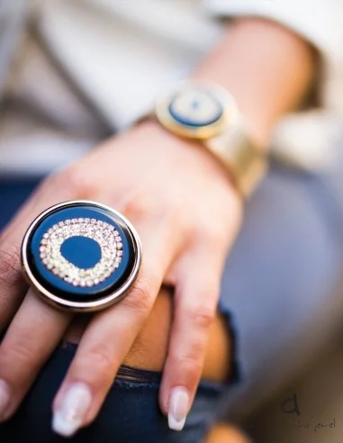 Χειροποίητο επίχρυσο statement δαχτυλίδι μάτι Gilda