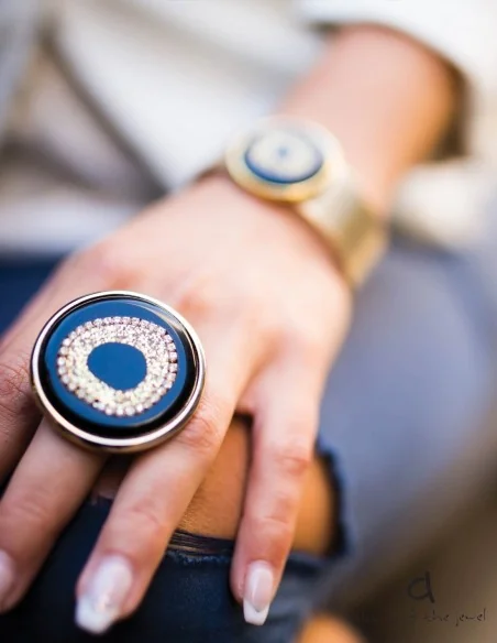 Χειροποίητο επίχρυσο statement δαχτυλίδι μάτι Gilda Χειροποίητο επίχρυσο statement δαχτυλίδι μάτι Gilda