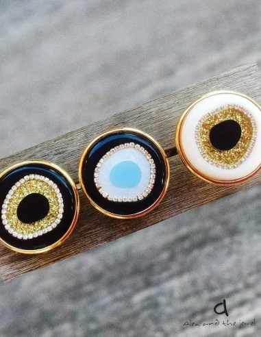 Χειροποίητο επίχρυσο statement δαχτυλίδι μάτι Gilda