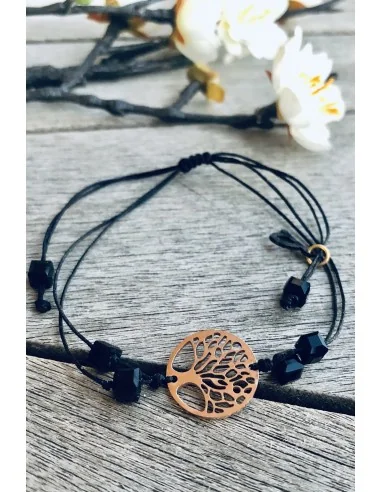 Γυναικείο βραχιόλι Δέντρο της Ζωής σε ροζ χρυσό Life tree