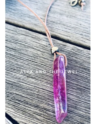 Χείροποίητο κολίε με κρεμαστή πέτρα Αχάτη σε...