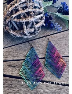 Κόσμημα σκουλαρίκια φιλιγκρί στις αποχρώσεις του ουράνιου τόξου Rainbow 2