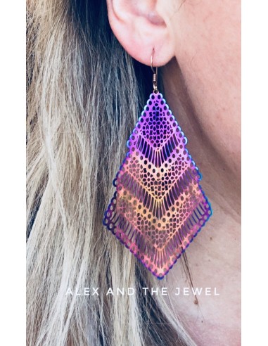 Κόσμημα σκουλαρίκια φιλιγκρί στις αποχρώσεις του ουράνιου τόξου Rainbow