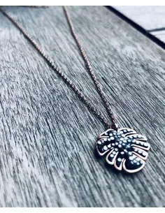 Γυναικείο κολιέ κρεμαστό φύλλο φοίνικα από ατσάλι Palmy 2