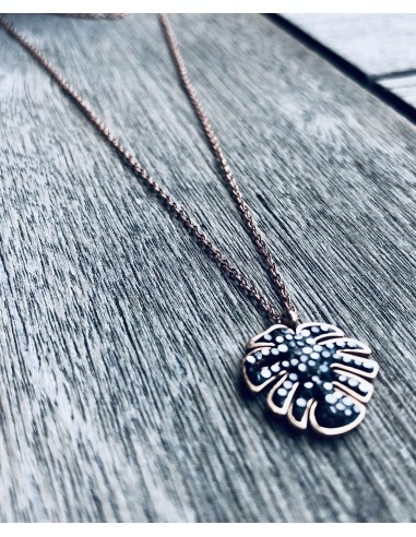 Γυναικείο κολιέ κρεμαστό φύλλο φοίνικα από ατσάλι Palmy