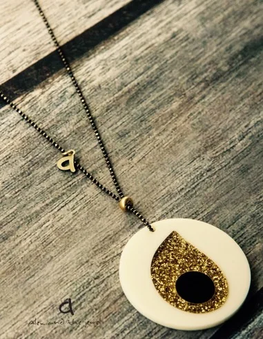 Χειροποίητο κολιέ κόσμημα με κρεμαστό στοιχείο μάτι See You