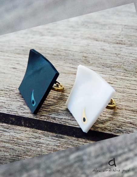 Δαχτυλίδι τετράγωνο μάτι με αυξομείωση Square