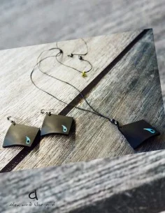 Κόσμημα γεωμετρικά σκουλαρίκια σε 2 αποχρώσεις με γάντζους από ασήμι 925 The Square 2