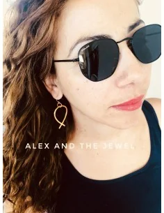 Κόσμημα σκουλαρίκια με επίχρυσο στοιχείο σε σχήμα ψαράκι Fishy 2