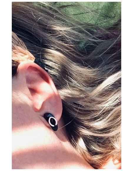 Κόσμημα σκουλαρίκια από ατσάλι σε μαύρο και χρυσό σε σχέδιο σαγιονάρα Flip Flops