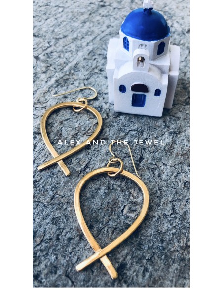 Κόσμημα σκουλαρίκια με επίχρυσο στοιχείο σε σχήμα ψαράκι Fishy