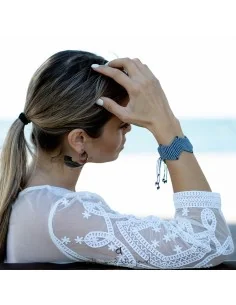 Χειροποίητο γυναικείο κόσμημα γκρι βραχιόλι macrame σε γκρι με σχέδιο ζιγκ ζαγκ Hilda 2