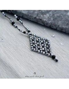 Χειροποίητο γυναικείο κολιέ ρόμβος με κρύσταλλα Elpis 2