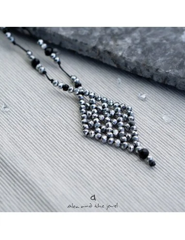 Χειροποίητο γυναικείο κολιέ ρόμβος με κρύσταλλα Elpis