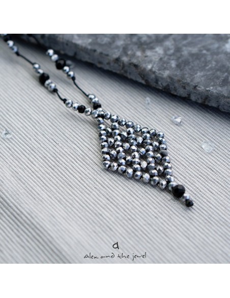 Χειροποίητο γυναικείο κολιέ ρόμβος με κρύσταλλα Elpis