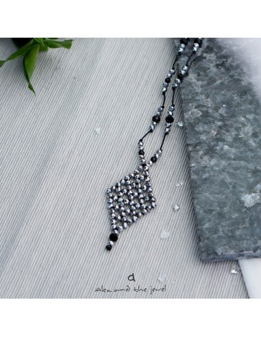 Χειροποίητο γυναικείο κολιέ ρόμβος με κρύσταλλα Elpis