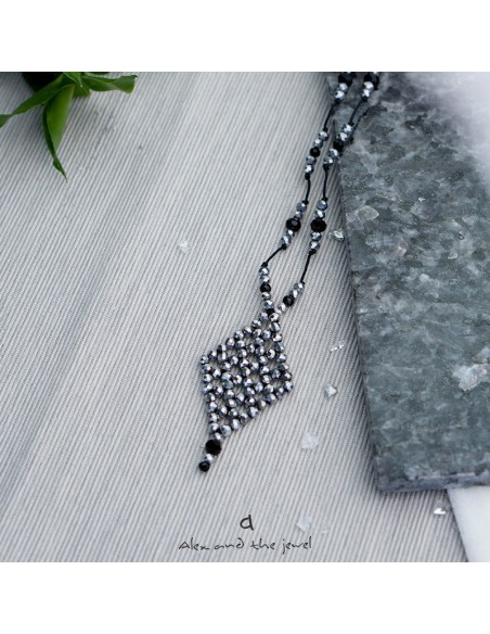 Χειροποίητο γυναικείο κολιέ ρόμβος με κρύσταλλα Elpis