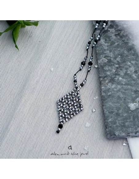 Χειροποίητο γυναικείο κολιέ ρόμβος με κρύσταλλα Elpis