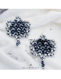 Χειροποίητο κόσμημα γυναικεία σκουλαρίκια με κρύσταλλα πλεγμένα στο χέρι Alexa 2