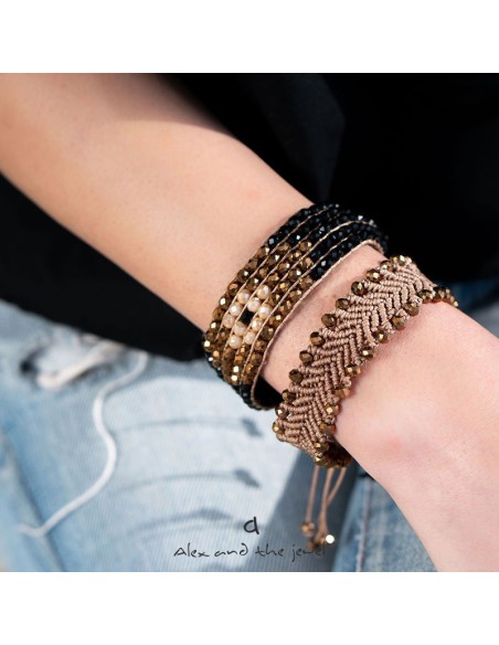 Χειροποίητο γυναικείο κόσμημα βραχιόλι macrame μάτι με κρύσταλλα  Melissa