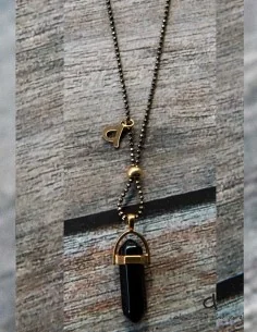 Κολιέ με ημιπολύτιμη πέτρα σε 3 αποχρώσεις σε αλυσίδα και επίχρυση μπίλια Bullet 2