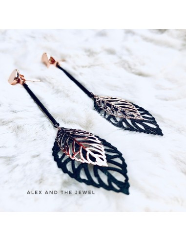 Χειροποίητo κόσμημα γυναικεία σκουλαρίκια φύλλο από ασήμι 925 Domi