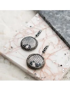 Χειροποίητο γυναικείο κόσμημα σκουλαρίκια με πέτρες Αιματίτη Dorothea 2