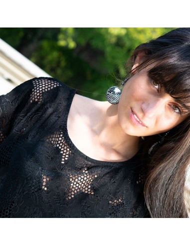 Χειροποίητο γυναικείο κόσμημα σκουλαρίκια με πέτρες Αιματίτη Dorothea