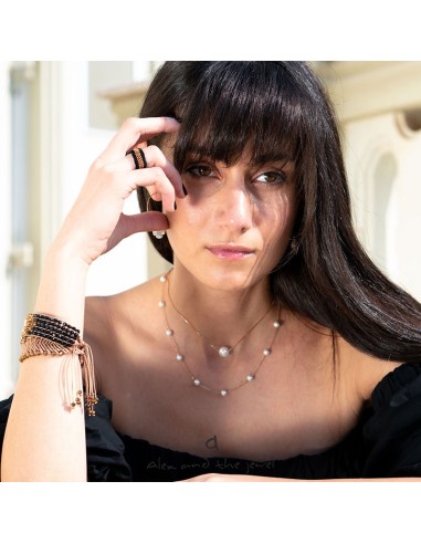 Γυναικείο κολιέ με κεντρικό στοιχείο πέρλα σε ασημένια αλυσίδα  Cannes