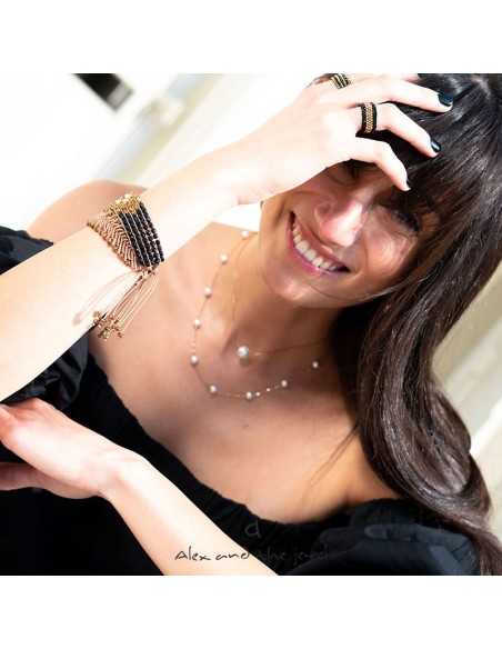 Γυναικείο κολιέ με κεντρικό στοιχείο πέρλα σε ασημένια αλυσίδα  Cannes