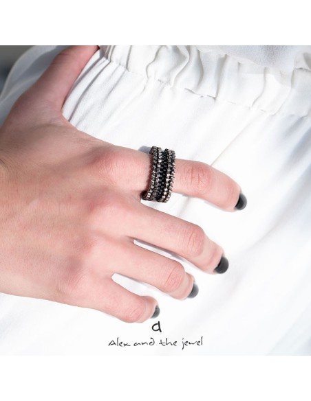 Χειροποίητο δαχτυλίδι με Ιαπωνικές χάντρες Miyuki Olympus