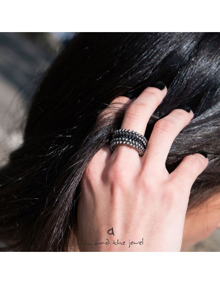 Χειροποίητο δαχτυλίδι με Ιαπωνικές χάντρες Miyuki Olympus