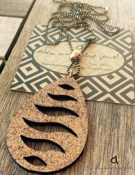 Χειροποίητο γυναικείο κόσμημα κολιέ με γκλίτερ Wave Χειροποίητο γυναικείο κόσμημα κολιέ με γκλίτερ Wave