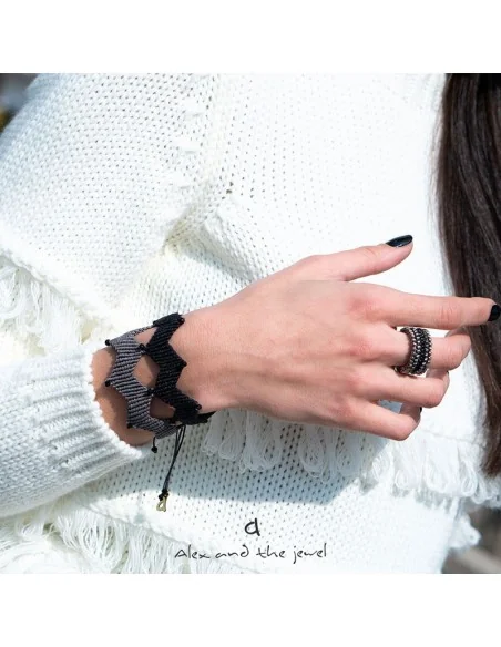 Χειροποίητο δαχτυλίδι με Ιαπωνικές χάντρες Miyuki Olympus