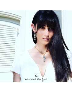 Χειροποίητο γυναικείο σετ κοσμημάτων κολιέ και σκουλαρίκια από πέτρα Σιδηροπυρίτη και Λάβας Peru 2